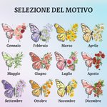 Borsa tote personalizzata con fiore di nascita farfalla e nome dimensione grande tela compleanno festa della mamma regalo per donne e ragazze
