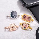 Personalisierte Rechteck Oval Herz Hund Pfote Foto Watch Band Charme Smartwatch Zubehör Geburtstag Jahrestag Geschenk für Sie Ihn