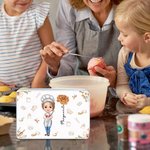 Personalized Birth Flower Cartoon Cooking Mama Biscuit Tin Storage Box with Name Birthday Mother's Day Gift for Mom Grandma Baker