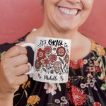 Personalisierte Floral Positive Inspirational Word 11 oz 15 oz weißer Keramik-Becher mit Namen Geburtstag Ermutigung Geschenk Freund Familie