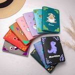Portapassaporto e etichetta per bagagli in pelle PU personalizzati con nome e mostro unicorno fantasy dinosauro viaggio regalo per bambini