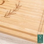 Personalized Engraved Garland Initial FSC Bamboo Cutting Board with Juice Groove Kitchen Supplies Wedding Housewarming for Family Friends