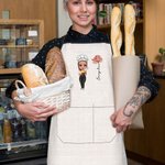 Gepersonaliseerd Geboortebloem Cartoon Kookkarakter Verstelbaar Schort met Naam en Zakken Verjaardag Moederdag Cadeau voor Mamma Oma Kookliefhebber