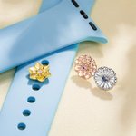 Personalisierte 3D Geburt Monat Blume Watch Band Charm mit Birthstone Sport Band Accessoire Muttertag Geburtstag Geschenk für Mama Mama Blumenliebhaber