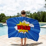 Personalisierte Comic-Stil schnell trocknen überdimensioniert Strandtuch mit Namen Sommer Accessoire Strand Party Geburtstagsgeschenk für Freunde Comic-Liebhaber