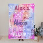 Personalized Multicolor Soft Throw Blanket with Name Home Decor Birthday Baby Shower Gift for Boys Girls Family