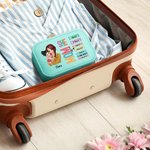 Personalisierte Bibel Cartoon Mom Holding Baby Schmuckkästchen mit einstellbaren LED Make-up-Spiegel Reise Essentials Geburtstag Muttertag Geschenk für Frauen