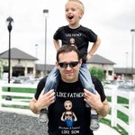Personalized Cartoon Dad and Son Daughter 100% Cotton Baby Bodysuit Adult Kid T-shirt with Name Father's Day Gift for Kid Dad Newborn