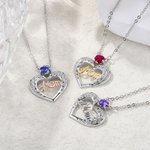 Personalisierte Mom Herz Birthstone Halskette Zierliche Schmuck Jahrestag Muttertag Geburtstag Geschenk für Mama Oma
