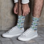 Personalized Golf Theme Soft Breathable Socks with Name Father's Day Birthday Gift for Golf Players