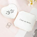 Personalized Ceramic Ring Dish Jewelry Tray Organizer with Handwriting Photo and Text Wedding Engagement Birthday Mother's Day Gift for Mom Grandma