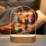 Personalizzato Our Grandest Adventure Stivali floreali 1-6 nomi Luce notturna a LED con testo e base in legno Home Decor Regalo per la festa della mamma nonna