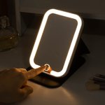 Personalized Birth Flower LED Three-color Makeup Mirror with Name Travel Essential Anniversary Birthday Gift for Women Girls Bridesmaids