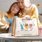 Personalizzato Our Grandest Adventure Floral Boots 2-6 Names Jute Tote Bag Festa della mamma Regalo di compleanno per la nonna