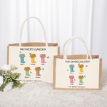 Personalizzato Our Grandest Adventure Floral Boots 2-6 Names Jute Tote Bag Festa della mamma Regalo di compleanno per la nonna