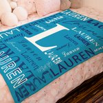 Personalized Multicolor Soft Throw Blanket with Name Home Decor Birthday Baby Shower Gift for Boys Girls Family