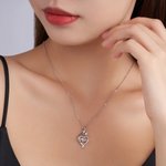 Collier personnalisé avec texte et zircons Anniversaire Fête des Mères Cadeau d'anniversaire pour Maman Grand-mère
