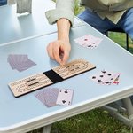 Personalized Portable Magnetic Folding Felt Cribbage Board with Metal Pegs Travel Outdoor Game Birthday Gift for Family Friends