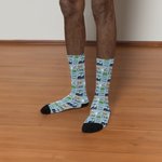 Personalized Golf Theme Soft Breathable Socks with Name Father's Day Birthday Gift for Golf Players