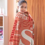 Personalized Multicolor Soft Throw Blanket with Name Home Decor Birthday Baby Shower Gift for Boys Girls Family