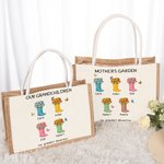 Personalizzato Our Grandest Adventure Floral Boots 2-6 Names Jute Tote Bag Festa della mamma Regalo di compleanno per la nonna