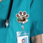 Personalisierte Herz Haustier Foto Acryl einziehbare Badge Reel mit Badge Buddy Geburtstag Vet Tech Zubehör Geschenk für Tierarzt Tierliebhaber