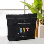 Personalizzato Our Grandest Adventure Floral Boots 2-6 Names Oxford Tote Bag con testo e tasche a rete Regalo di compleanno per la festa della mamma e della nonna