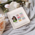 Personalisierte Cartoon Mom Holding Baby Bibel Vers Keramik Trinket Schmuck Schale mit Namen Home Decor Geburtstag Muttertag Geschenk für Mama Frauen