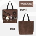 Sac à Épaule Personnalisé avec Nom et 1-6 Chiens ou Chats Cadeau Anniversaire Fête pour Propriétaire des Animaux de Compagnie