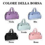 Borsa da viaggio capiente impermeabile personalizzato con nome e sagome di ginnastica ritmica regalo di compleanno per amanti della ginnastica