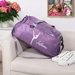 Borsa da viaggio capiente impermeabile personalizzato con nome e sagome di ginnastica ritmica regalo di compleanno per amanti della ginnastica