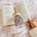 Personalisierte Floral Inspirational Word Name Frosted 20 oz Glasbecher mit Deckel und Stroh Muttertag Geburtstag Incentive Geschenk für Freund Familie