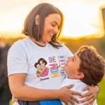 Personalized Cartoon Mom Holding Baby Bible Verse 100% Cotton T-shirt with Name Mother's Day Baptism Gift for Mom