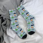 Personalized Golf Theme Soft Breathable Socks with Name Father's Day Birthday Gift for Golf Players