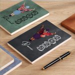 Personalized Birth Flower Butterfly Cartoon Graduate A5 A6 Leather Lined Notebook with Name and Year Graduation Keepsake Gift for Women
