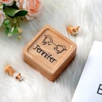 Personalized Pet Ear Design 2-14 Photos Pull Out Wooden Album Box with Name Birthday Gift for Dog Cat Lovers Owners