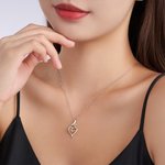 Collier personnalisé avec texte et zircons Anniversaire Fête des Mères Cadeau d'anniversaire pour Maman Grand-mère