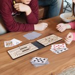 Personalized Portable Magnetic Folding Felt Cribbage Board with Metal Pegs Travel Outdoor Game Birthday Gift for Family Friends