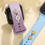 Personalisierte 3D Geburt Monat Blume Watch Band Charm mit Birthstone Sport Band Accessoire Muttertag Geburtstag Geschenk für Mama Mama Blumenliebhaber