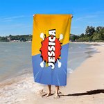 Personalisierte Comic-Stil schnell trocknen überdimensioniert Strandtuch mit Namen Sommer Accessoire Strand Party Geburtstagsgeschenk für Freunde Comic-Liebhaber