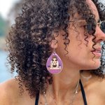 Personalized Cartoon Manicurist Character Tear Drop Shape Acrylic Earrings with Name Thank You Anniversary Birthday Gift for Nail Techs