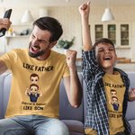 Personalized Cartoon Dad and Son Daughter 100% Cotton Baby Bodysuit Adult Kid T-shirt with Name Father's Day Gift for Kid Dad Newborn