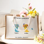 Personalizzato Our Grandest Adventure Floral Boots 2-6 Names Jute Tote Bag Festa della mamma Regalo di compleanno per la nonna