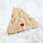 Henkilökohtainen puinen susi perhe punainen sydän palapeli 2-4 nimet työpöydän sisustus syntymäpäivä vuosipäivä lahja perheelle