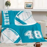 Personalisierte Multicolor Basketball Fußball weiche Wurfdecke mit Nummer Name Home Decor Team Zubehör Spiel Tag Geburtstagsgeschenk für Ball Sportliebhaber
