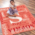 Personalized Multicolor Soft Throw Blanket with Name Home Decor Birthday Baby Shower Gift for Boys Girls Family