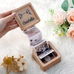 Personalized Pet Ear Design 2-14 Photos Pull Out Wooden Album Box with Name Birthday Gift for Dog Cat Lovers Owners