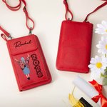 Personalized Birth Flower Butterfly Graduation Portable PU Leather Crossbody Wallet Bag with Strap Travel Accessories Birthday Gift for Graduates