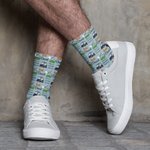 Personalized Golf Theme Soft Breathable Socks with Name Father's Day Birthday Gift for Golf Players