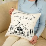 Personalisierte Home Is Where We Park It Campervan Throw Kissenbezug mit Namen Home Dekoration Jahrestag Geburtstag Geschenk für Outdoor-Abenteuer-Liebhaber